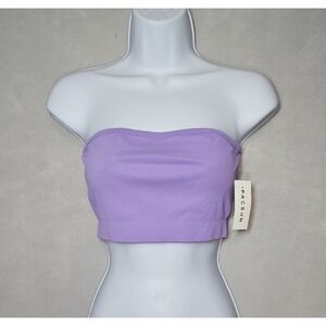 Contour by PacSun Womens Purple Ribbed Bandeau Tube Top Size XL NWT